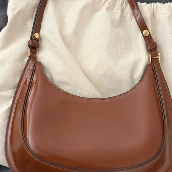 Tory Burch Robinson Spazzolato Convertible Crescent Bag - Dark Sienna - Picture 7 of 7